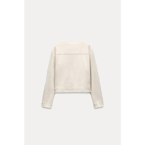 Zara Faux suede short jacket Size L - Picture 2 of 4